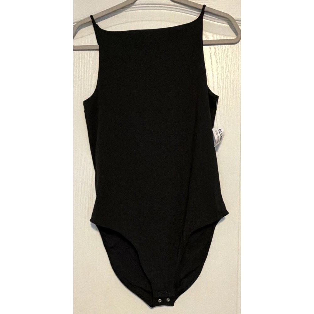 Old Navy Womens Black Bodysuit L Mild Compression Wireless Stretch 686867-01-1